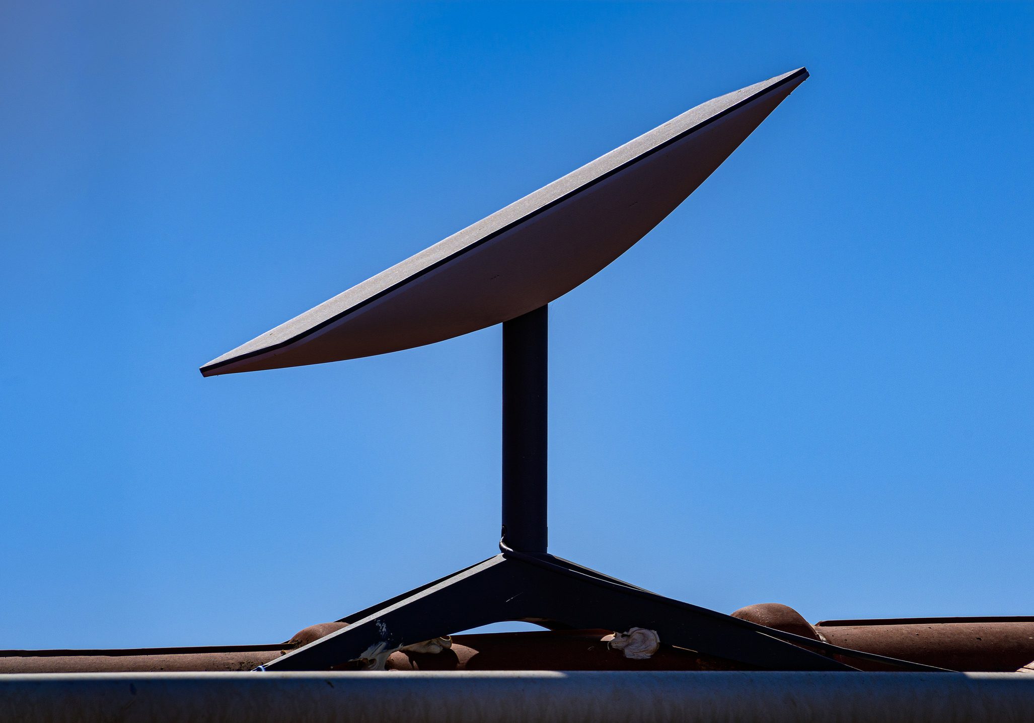 Starlink satellite dish installed on a house